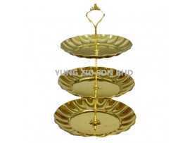 3LAYER FRUIT PLATTER(GOLD)(LI YUN)